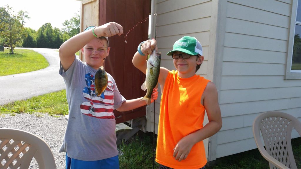 Campers with their catch