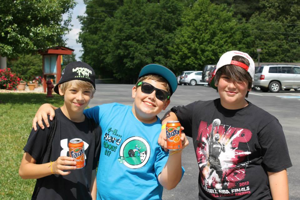 Campers enjoying snacks